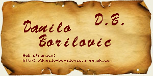 Danilo Borilović vizit kartica